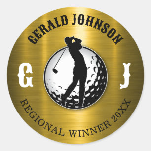 Minimalist Elegant Golf Design Classic Round Stick Classic Round Sticker