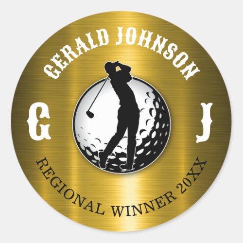 Minimalist Elegant Golf Design Classic Round Stick Classic Round Sticker