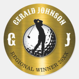 Minimalist Elegant Golf Design Classic Round Stick Classic Round Sticker