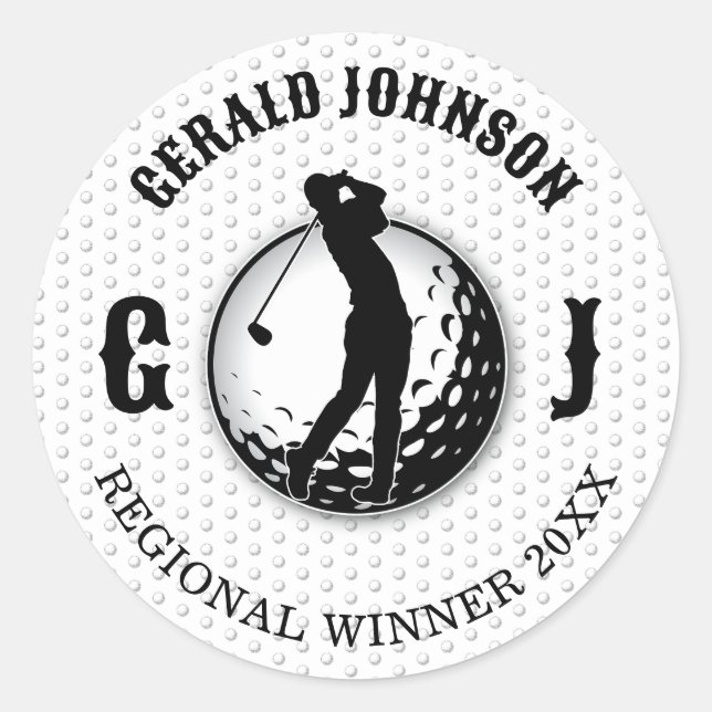 Minimalist Elegant Golf Design Classic Round Sticker (Front)
