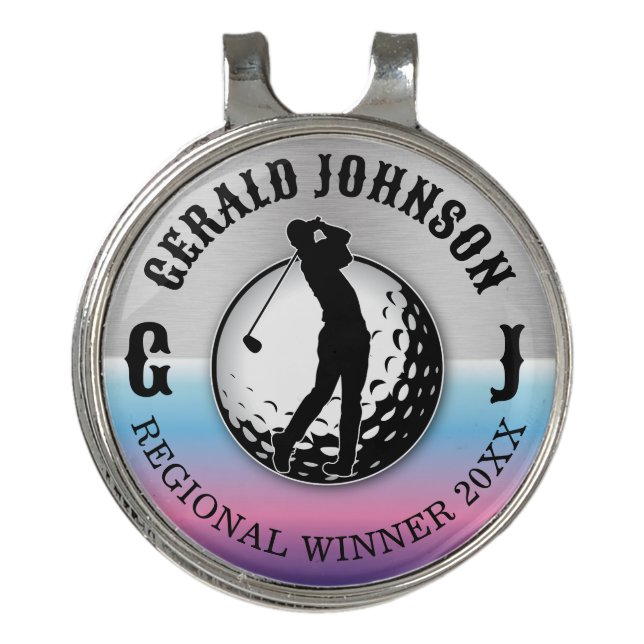 Minimalist Elegant Golf Design Hat Clip (Front)