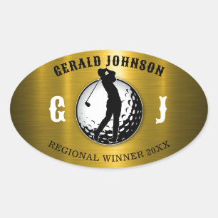 Minimalist Elegant Golf Design Oval Sticker