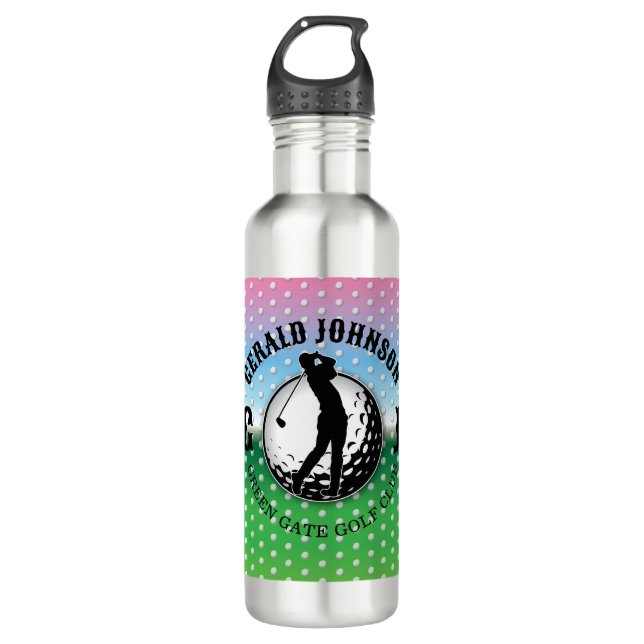 Minimalist Elegant Golf Design Stainless Steel Water Bottle (Front)