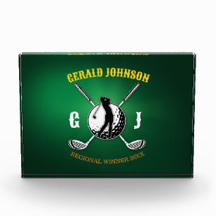 Minimalist Elegant Golf Monogram Design Acrylic Award