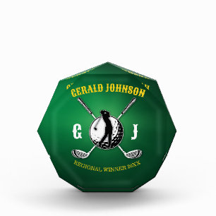 Minimalist Elegant Golf Monogram Design Acrylic Award