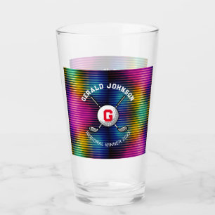 Minimalist Elegant Golf Monogram Design Glass