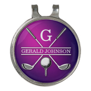 Minimalist Elegant Golf Monogram Design Hat Clip