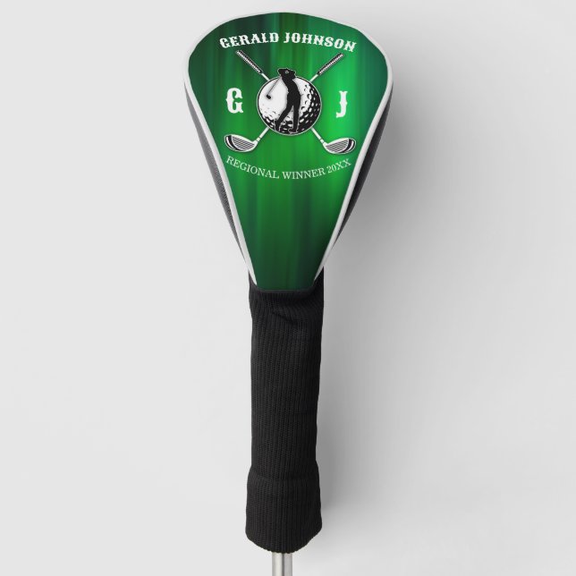 Minimalist Elegant Golf Monogram Design Head Cover (Front)