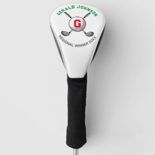 Minimalist Elegant Golf Monogram Design Head Cover