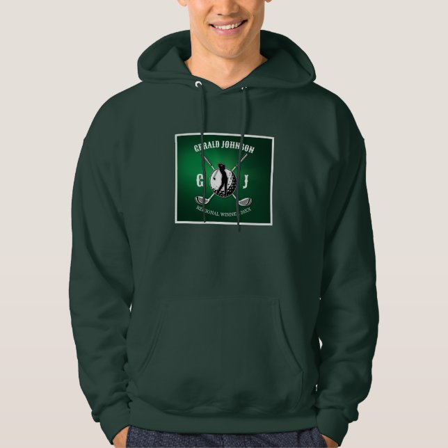 Minimalist Elegant Golf Monogram Design Hoodie (Front)