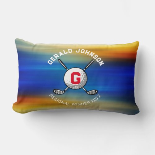 Minimalist Elegant Golf Monogram Design Lumbar Pillow