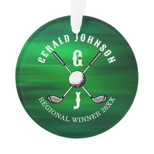 Minimalist Elegant Golf Monogram Design Ornament