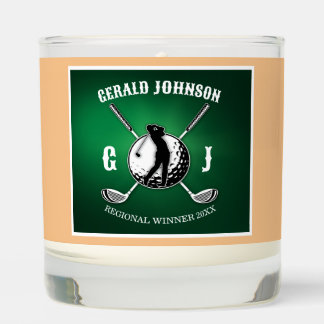 Minimalist Elegant Golf Monogram Design Scented Candle