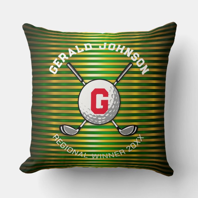 Minimalist Elegant Golf Monogram Design Throw Pillow (Front)