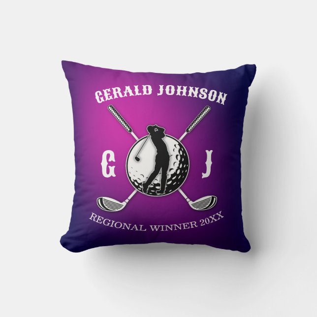 Minimalist Elegant Golf Monogram Design Throw Pillow (Front)