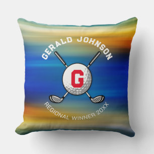 Minimalist Elegant Golf Monogram Design Throw Pillow