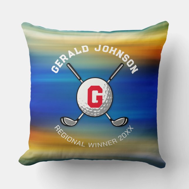Minimalist Elegant Golf Monogram Design Throw Pillow (Front)