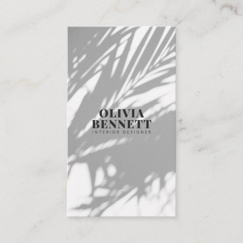 Minimalist elegant gray modern interior designer business card