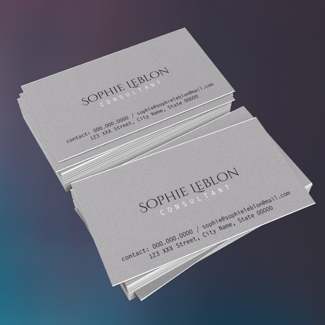 Minimalist Elegant Gray premium Business Card (simple & elegant)