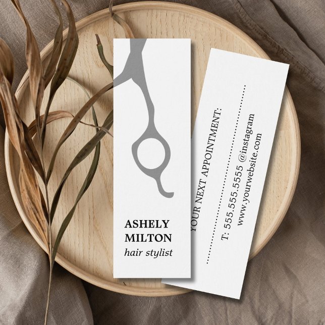 Minimalist Elegant Gray Scissors Hair Stylist (Creator Uploaded)