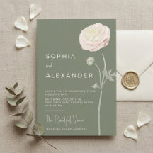 Minimalist Elegant Green Ranunculus Wedding 