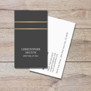 Minimalist Elegant Grey Faux Copper Line Attorney Business Card at Zazzle