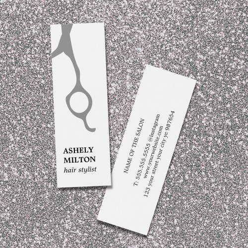 Minimalist Elegant Grey Scissors Hair Stylist