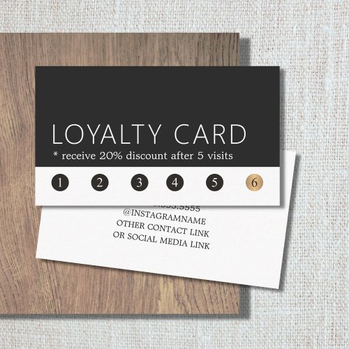 Minimalist Elegant Grey White Gold Salon Loyalty Card