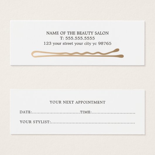 Minimalist Elegant Hair Stylist Appointment Card (Front & Back)