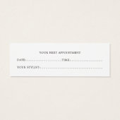 Minimalist Elegant Hair Stylist Appointment Card (Back)