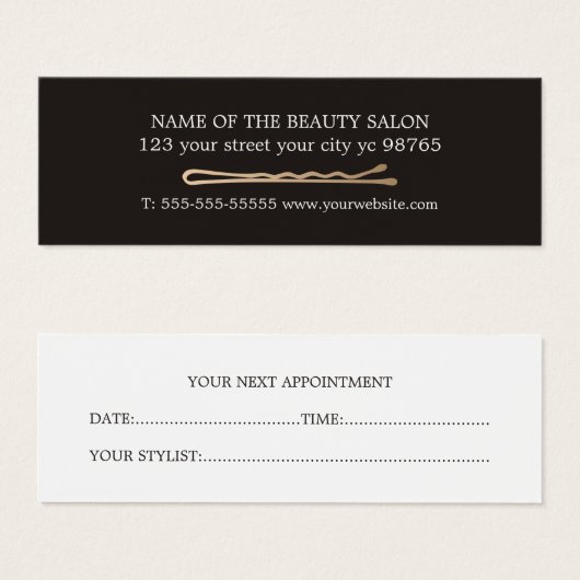 Minimalist Elegant Hair Stylist Appointment Card (Front & Back)