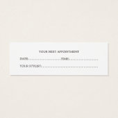 Minimalist Elegant Hair Stylist Appointment Card (Back)