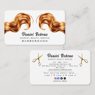 Minimalist Elegant Hair Stylist Business Card