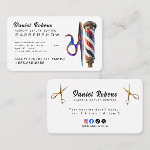 Minimalist Elegant Hair Stylist Business Card