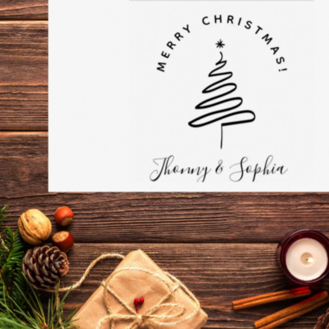 Minimalist Elegant Hand-drawn Christmas Wishes Rubber Stamp (Creator Uploaded)