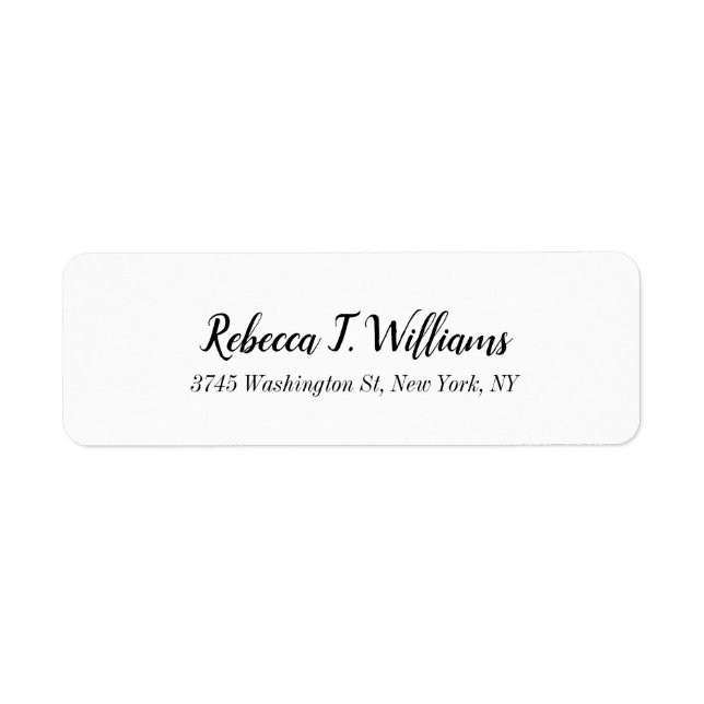 Minimalist Elegant Handwriting Modern Plain Label (Front)