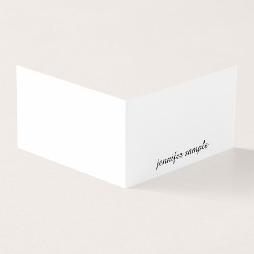Minimalist Elegant Handwritten Script Simple Plain Business Card
