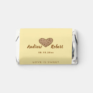 Minimalist &Elegant heart Wedding chocolate favors