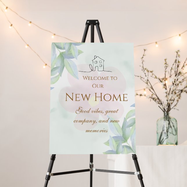 Minimalist Elegant Housewarming Welcome Sign (In Situ (Stand))