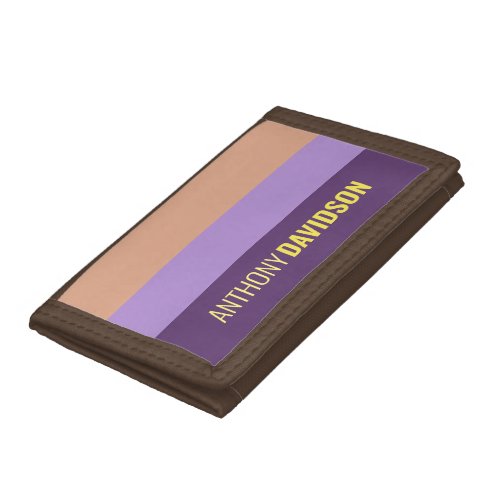 Minimalist Elegant Indigo Colorblock Add Your Name Trifold Wallet