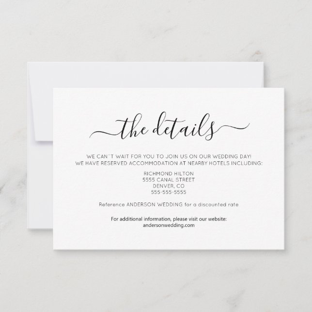 Minimalist Elegant Information Details Card (Front)