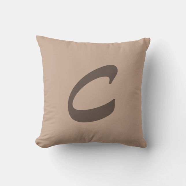 Minimalist Elegant Initial Letter Monogram Throw Pillow (Front)