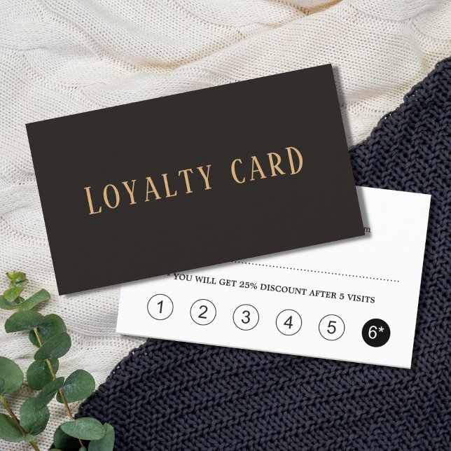 Minimalist Elegant Ivory Black Golden Beauty Loyalty Card (Creator Uploaded)