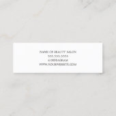 Minimalist Elegant Ivory Black Golden Hair Stylist Mini Business Card (Back)