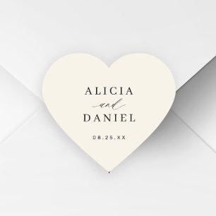 Minimalist elegant ivory wedding favor label