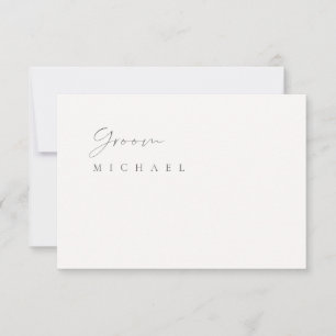 Minimalist Elegant Ivory Wedding Message Card