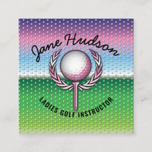 Minimalist Elegant Ladies Golf Design Square Business Card