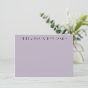 Minimalist Elegant Lavender Lilac Custom Art Deco Note Card
