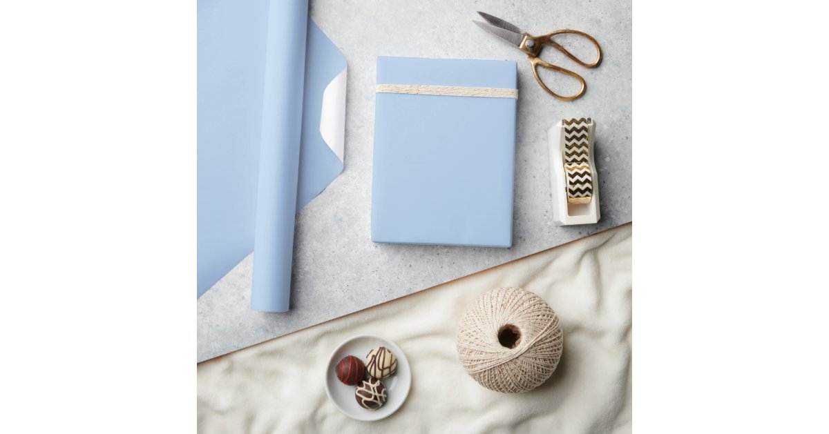 Minimalist Elegant Light Blue Solid Plain Color Wrapping Paper