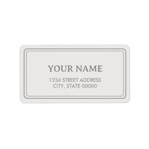 Minimalist Elegant Light Gray Label